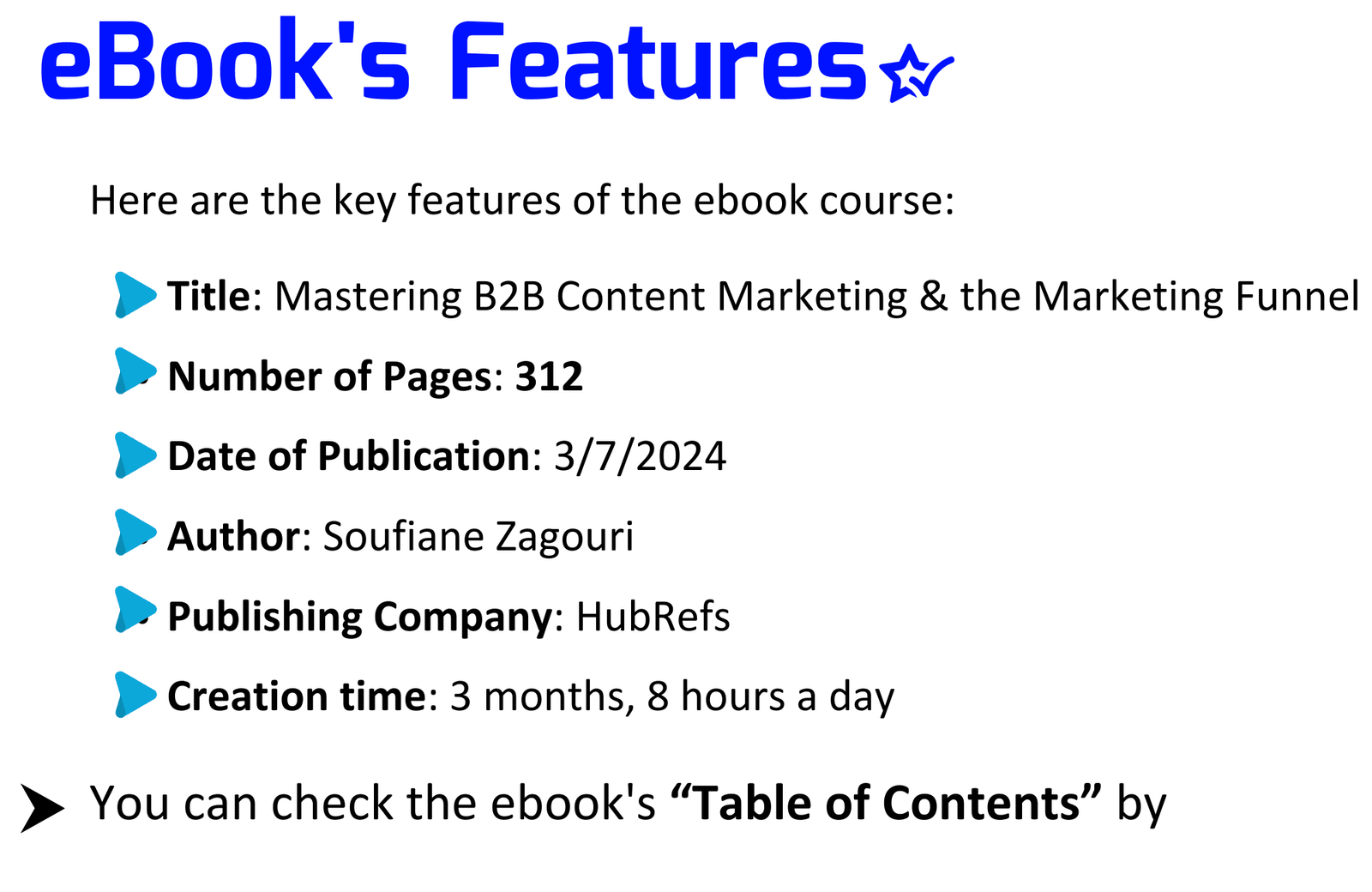 eBook's Features